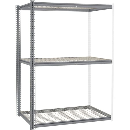 Global Industrial High Cap. Add-On Rack 60Wx24Dx84H 3 Levels Wire Deck 1300 Lb. Per Level GRY 581025GY